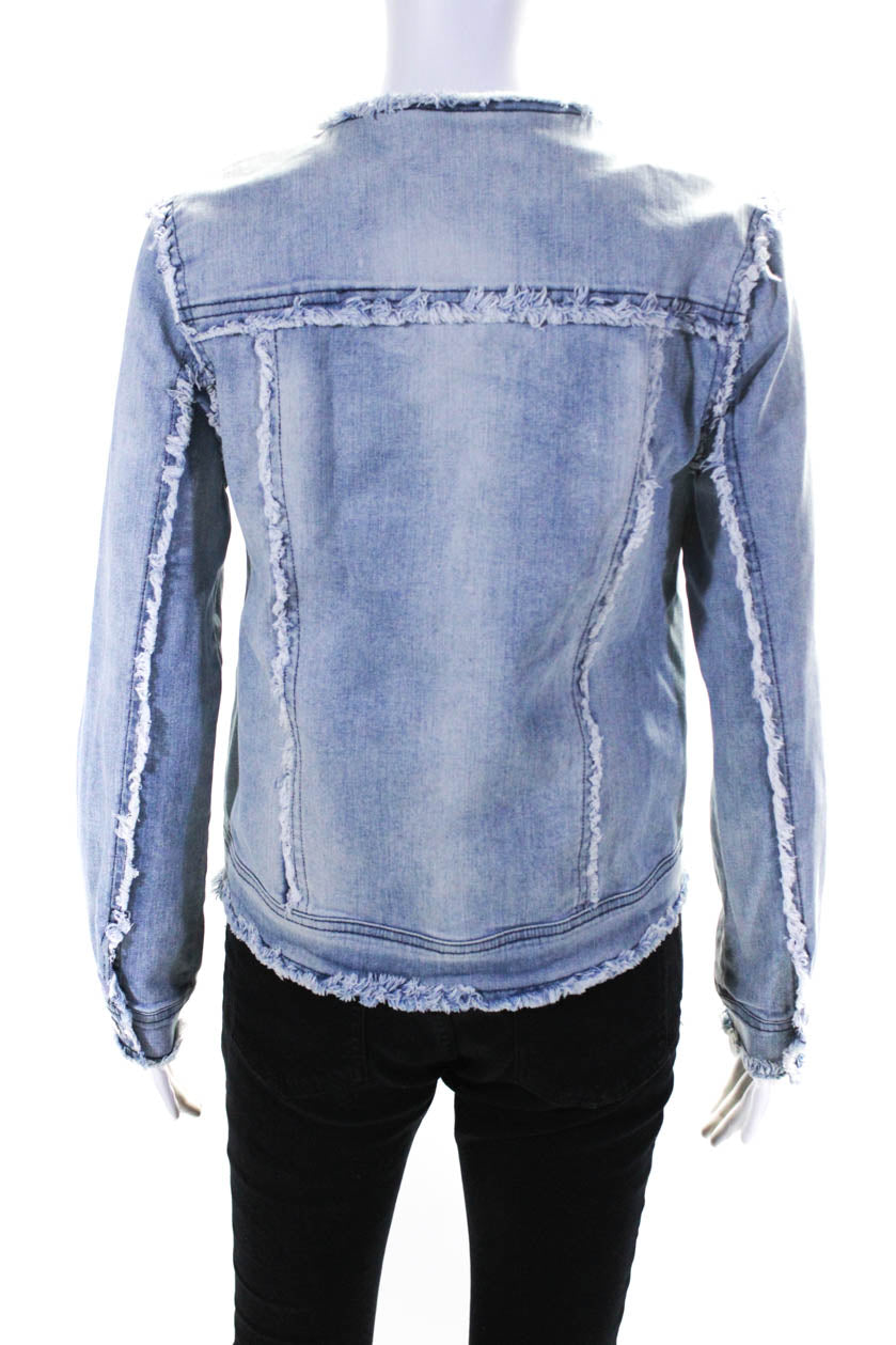 Generation Love Evie Ruffled Embellished Denim Jacket | Bloomingdale's